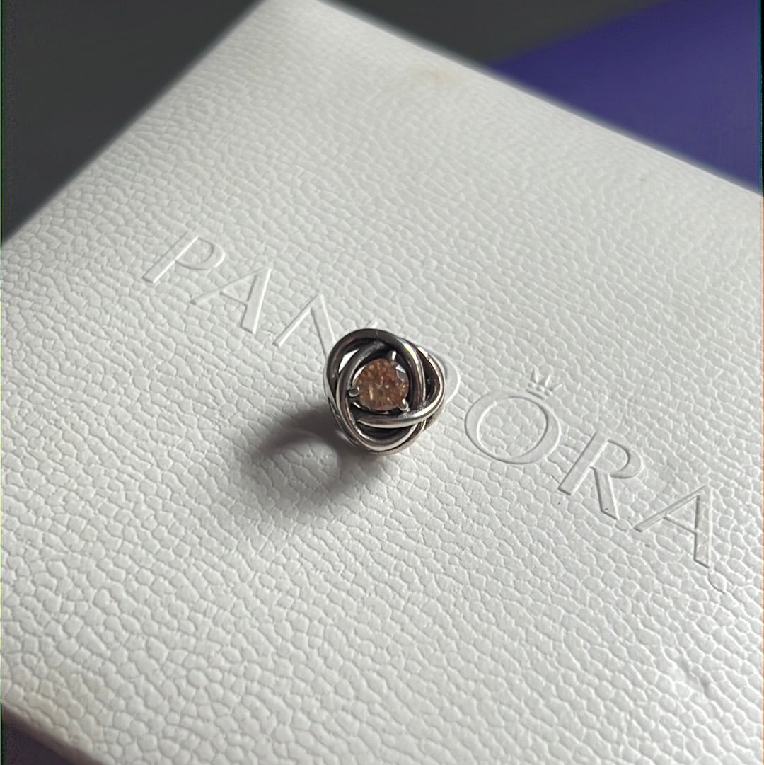 Genuine Pandora November Golden Pink Birthstone Birthstone New Style Eternity