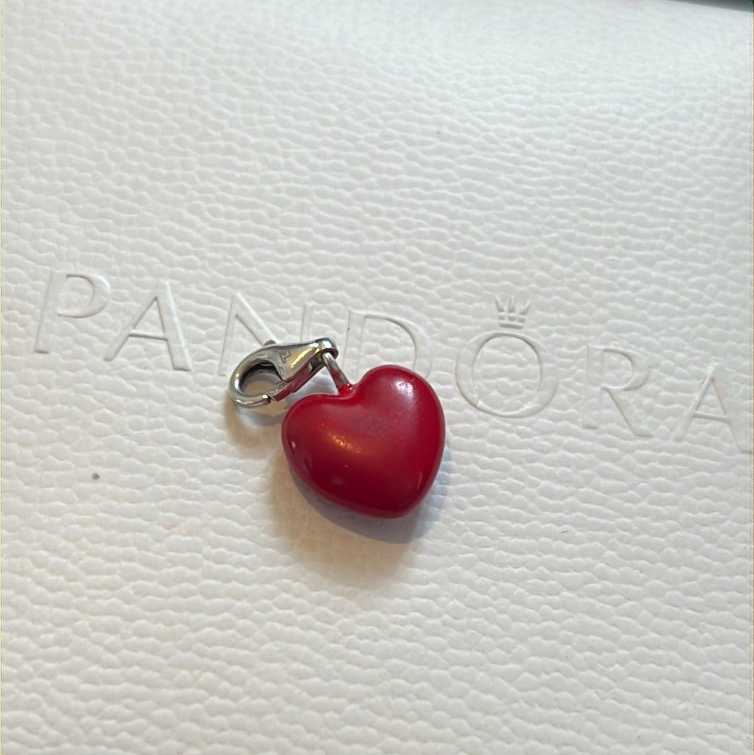 Genuine Thomas Sabo Red Enamel Heart Clip Charm