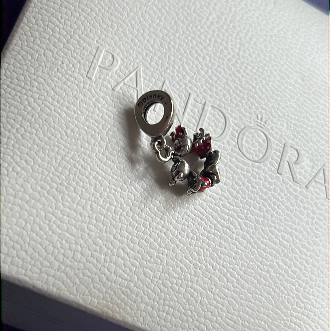 Genuine Pandora Disney Mickey & Minnie Kissing Enamel Charm
