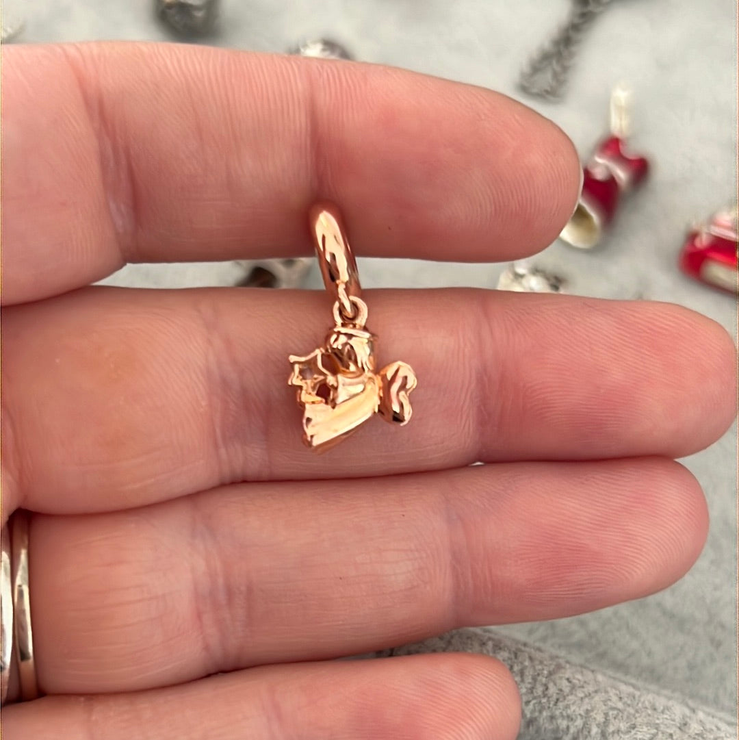 Genuine Pandora Rose Gold Winged Angel CZ Charm