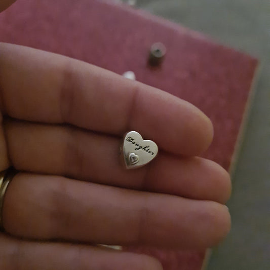 Genuine Pandora Heart Daughter Charm with Stone