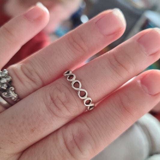 Genuine Pandora Infinity Band Silver Ring in Sizes..