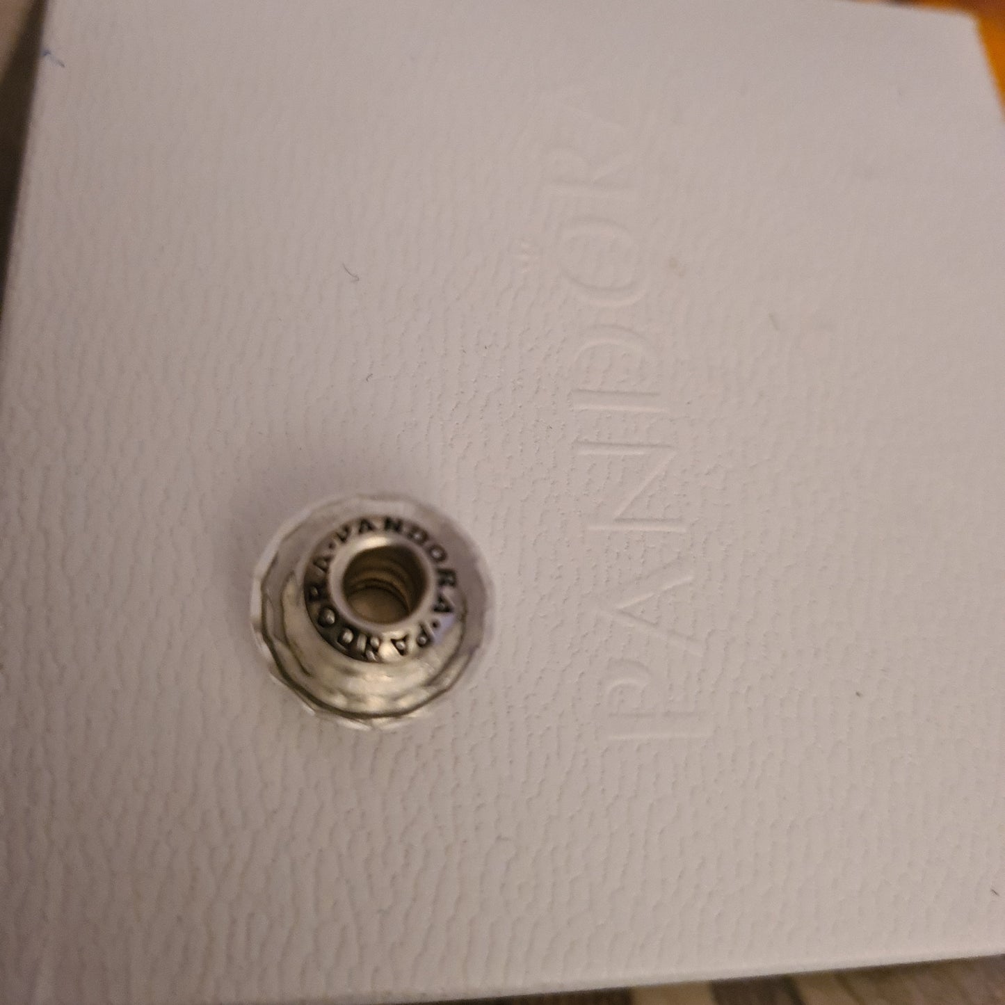 NOT Pandora White Clear Faceted Murano Glass Charm