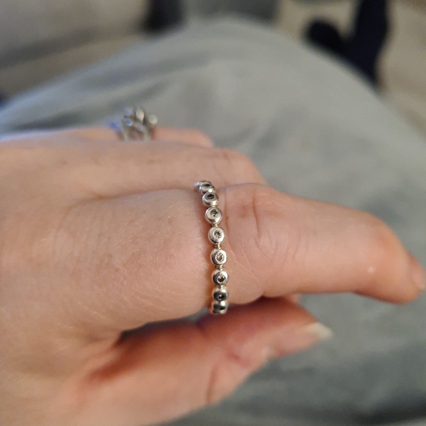 Genuine Pandora Tiny CZ Clear Stone Eternity Band Size 60
