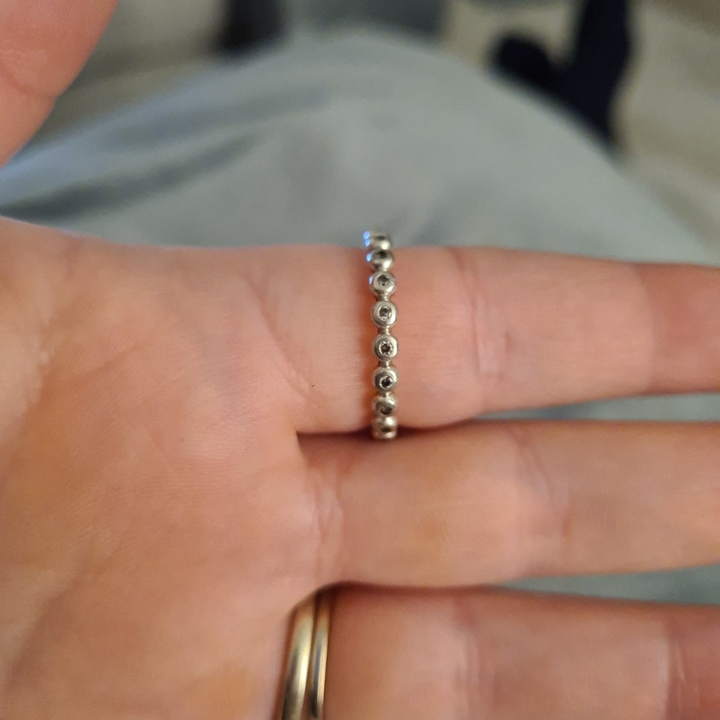 Genuine Pandora Tiny CZ Clear Stone Eternity Band Size 60