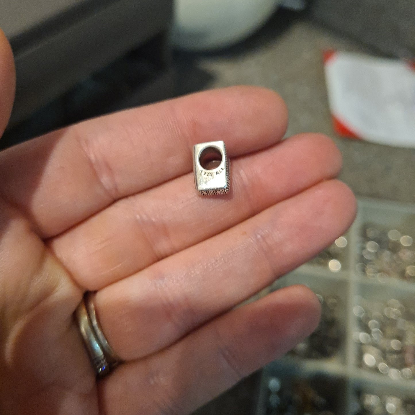 Genuine Pandora Letter Charm With Hearts V