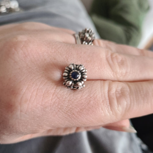 Genuine Pandora Dark Blue September Birthday Bloom Charm