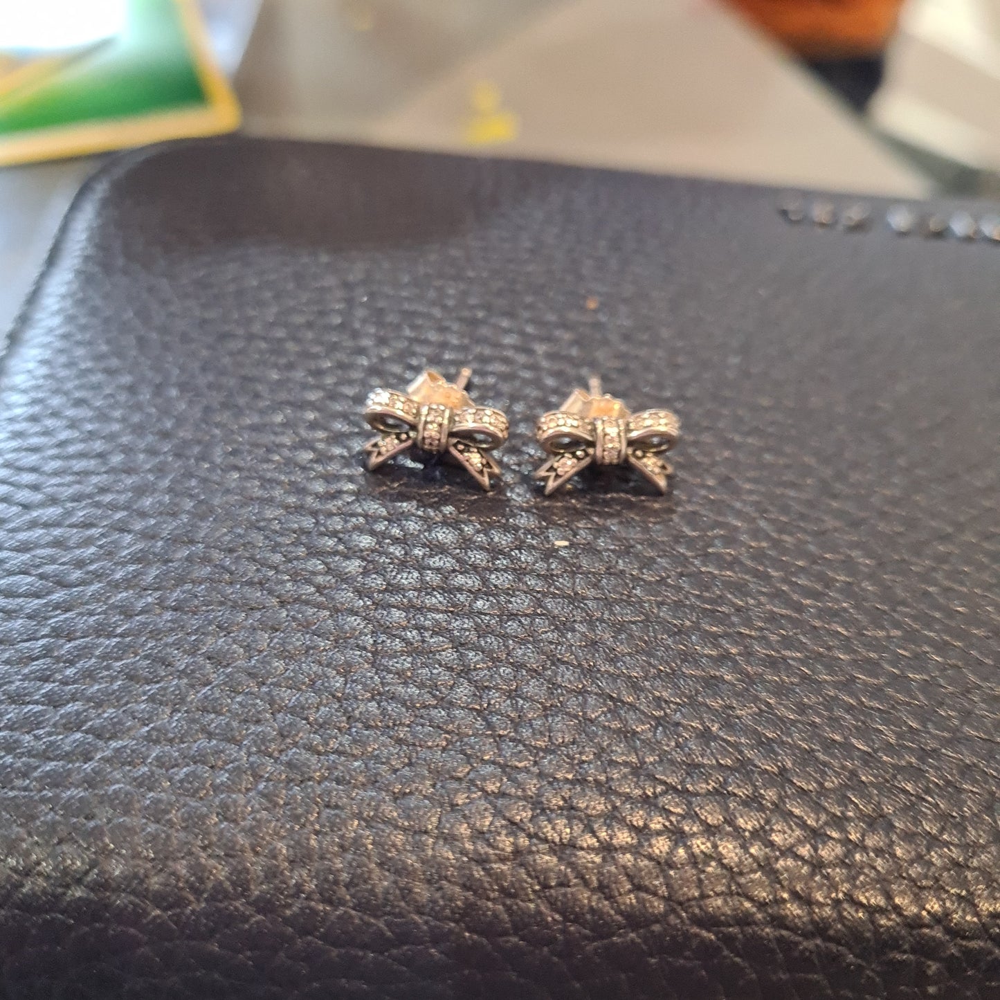 Genuine Pandora Pave Little bow Earrings Studs