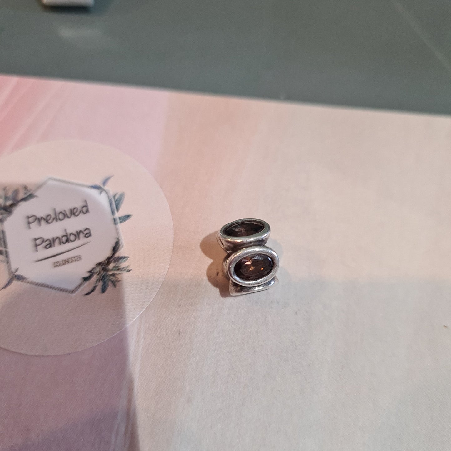 Genuine Pandora Rare Brown Oval Light Charm