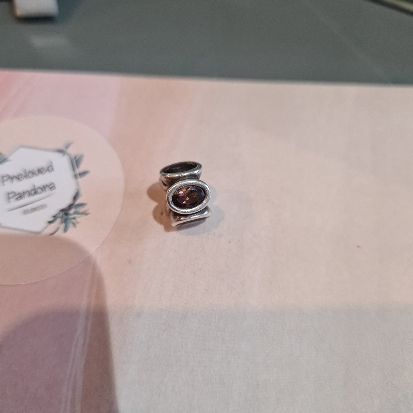 Genuine Pandora Rare Brown Oval Light Charm