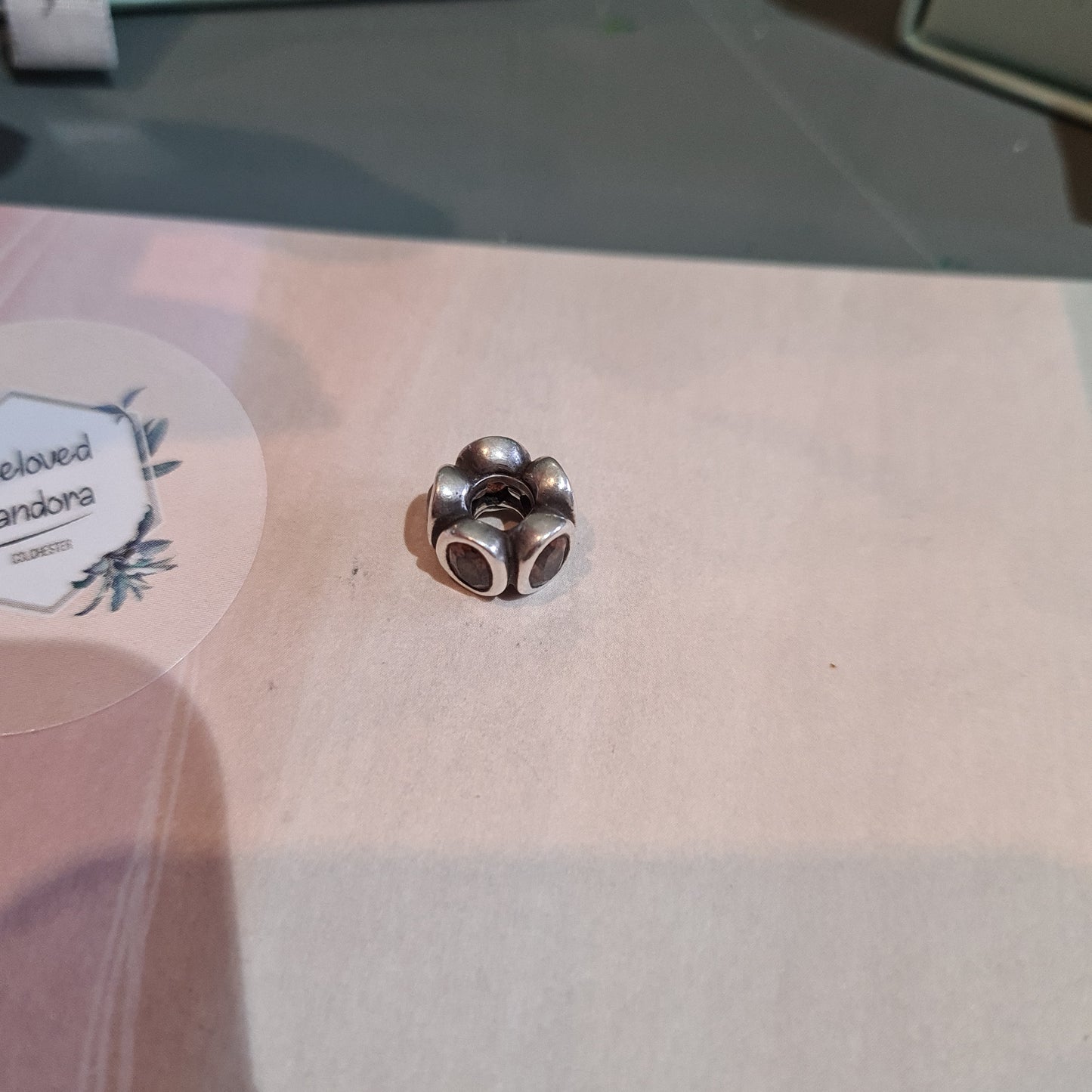 Genuine Pandora Rare Brown Oval Light Charm