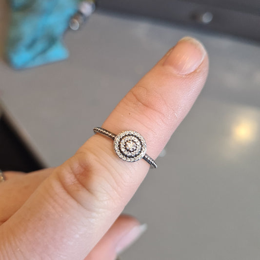 Genuine Pandora Pave Sparkle Circle Ring Size 50