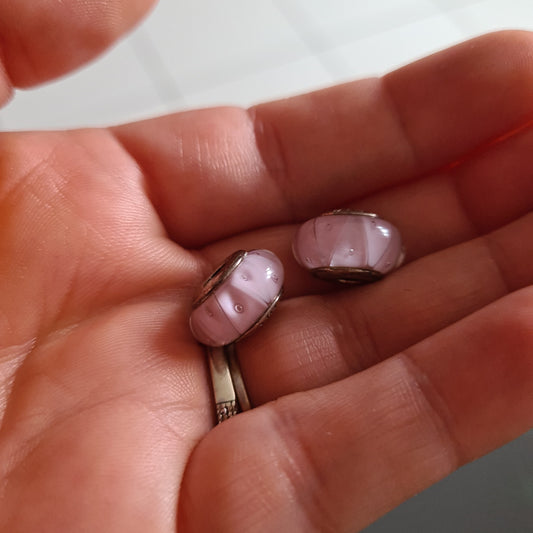 Genuine Pandora Pink Triangle Bubble Murano Sold ONE