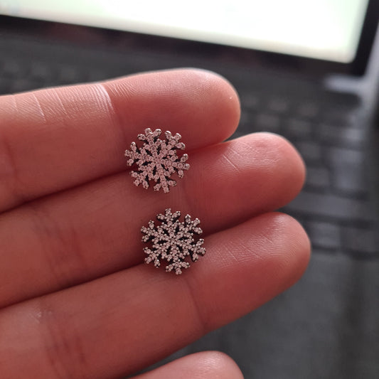 Genuine Pandora Pave Snowflake Winter Earrings