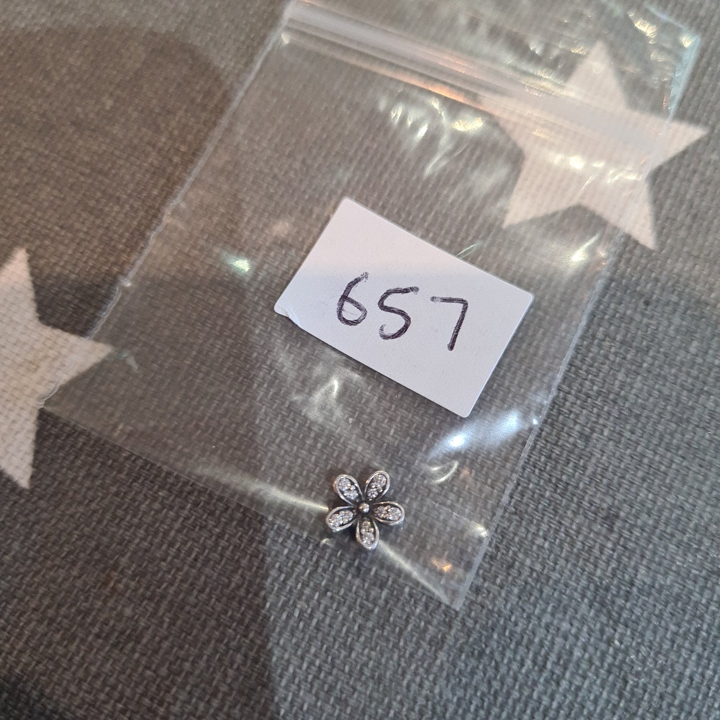 Genuine Pandora Pave Daisy flower Petite Charm