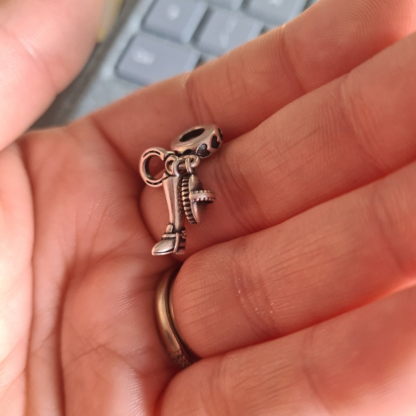 Genuine Pandora Horse / Pony Equestrian Horseshoe, Brush and Boot Dangle Charm