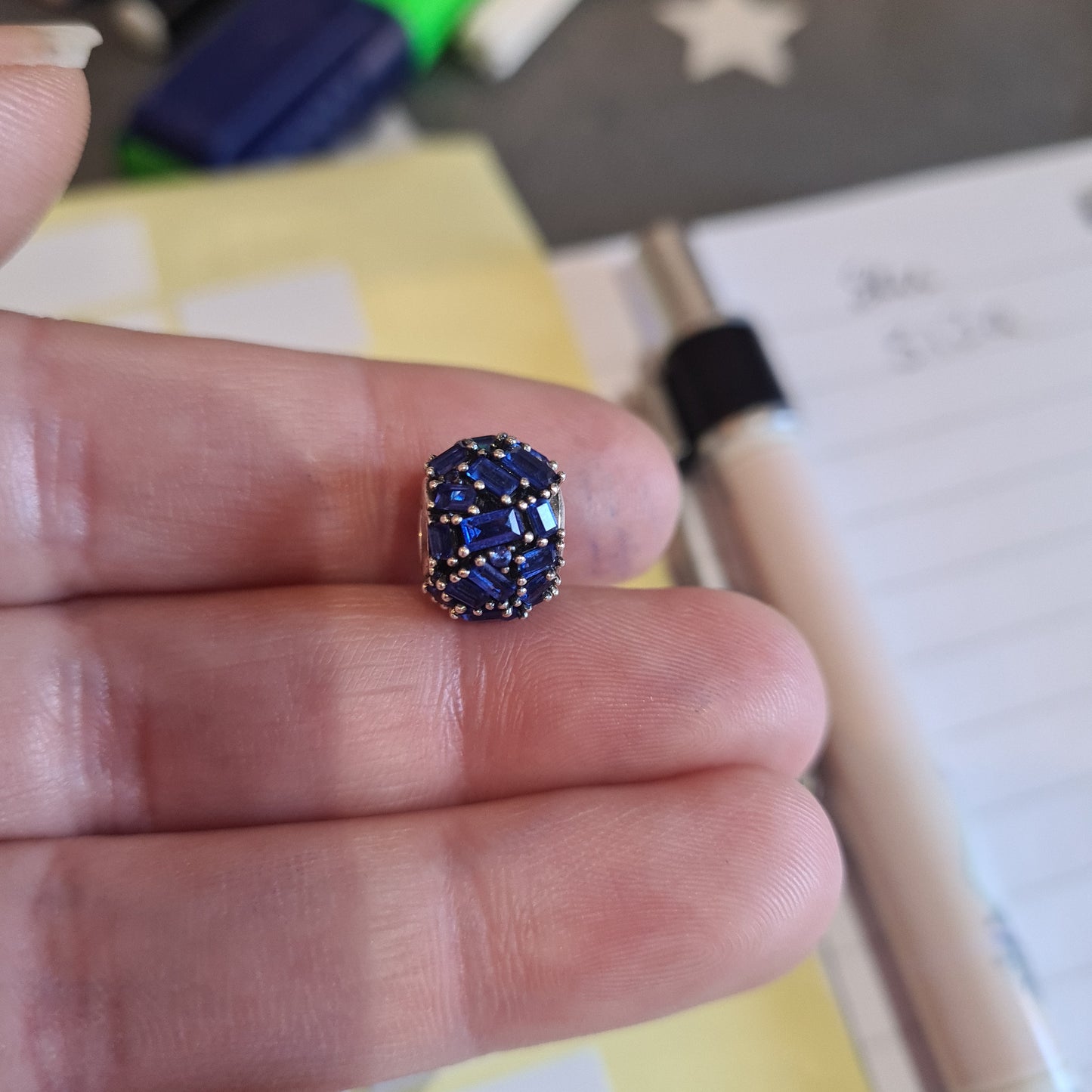 Genuine Pandora Blue Pave Ball Beautiful Glacial Beauty Charm