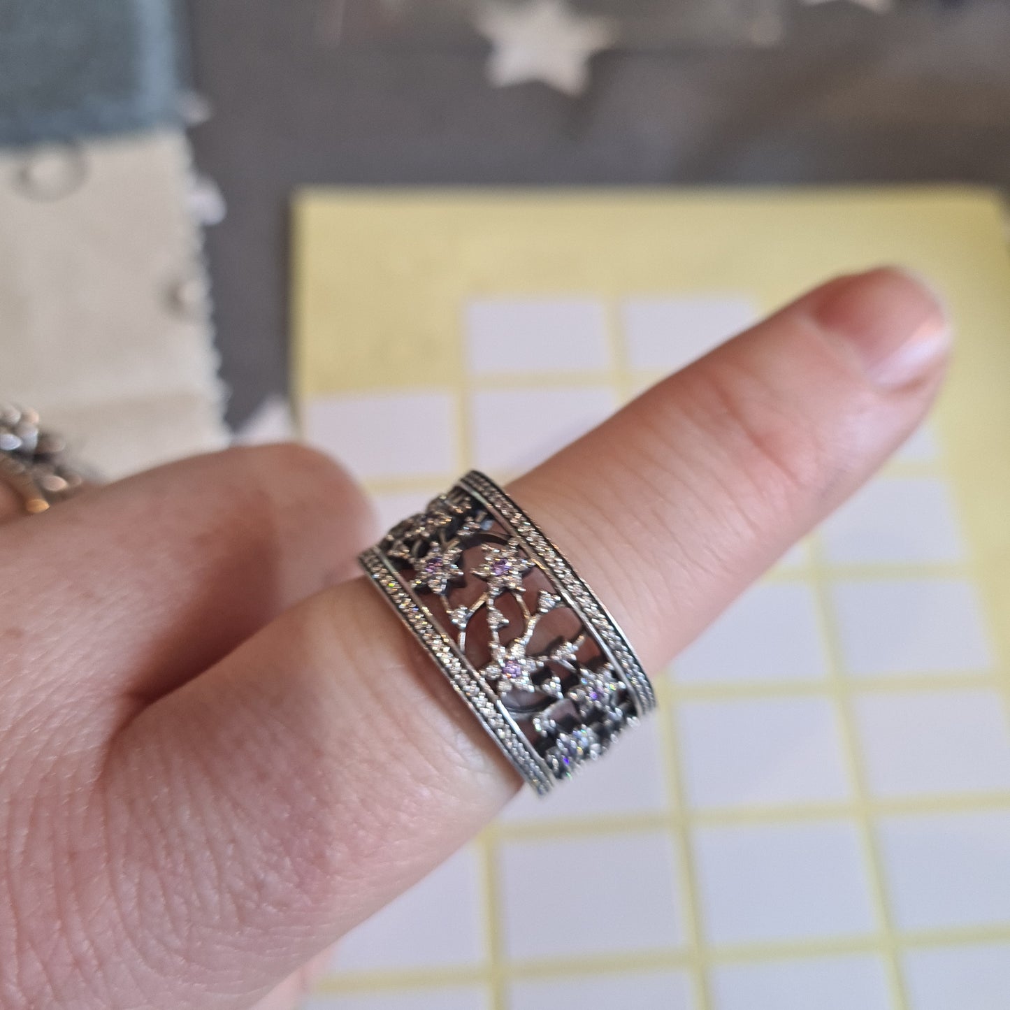 Genuine Pandora Purple Forget Me Knot BEAUTIFUL Ring Size 56 Sparkly