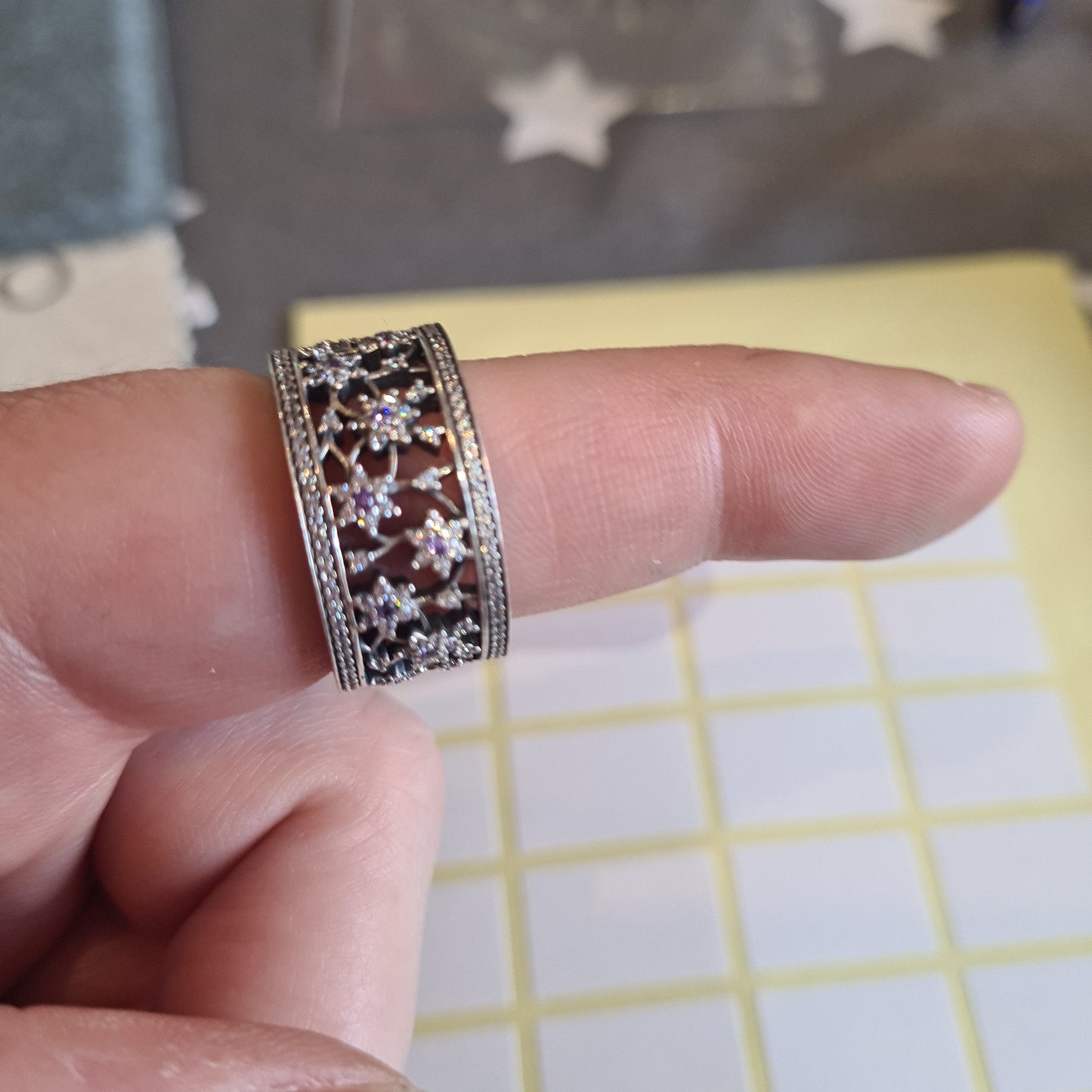 Genuine Pandora Purple Forget Me Knot BEAUTIFUL Ring Size 56 Sparkly