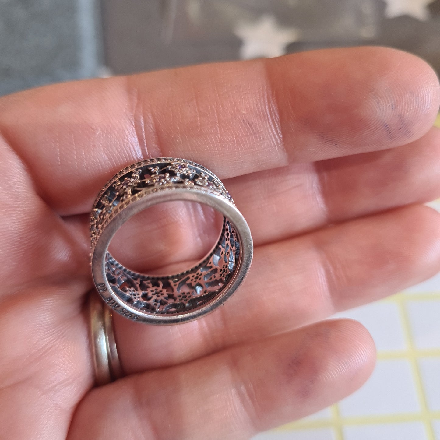 Genuine Pandora Purple Forget Me Knot BEAUTIFUL Ring Size 56 Sparkly