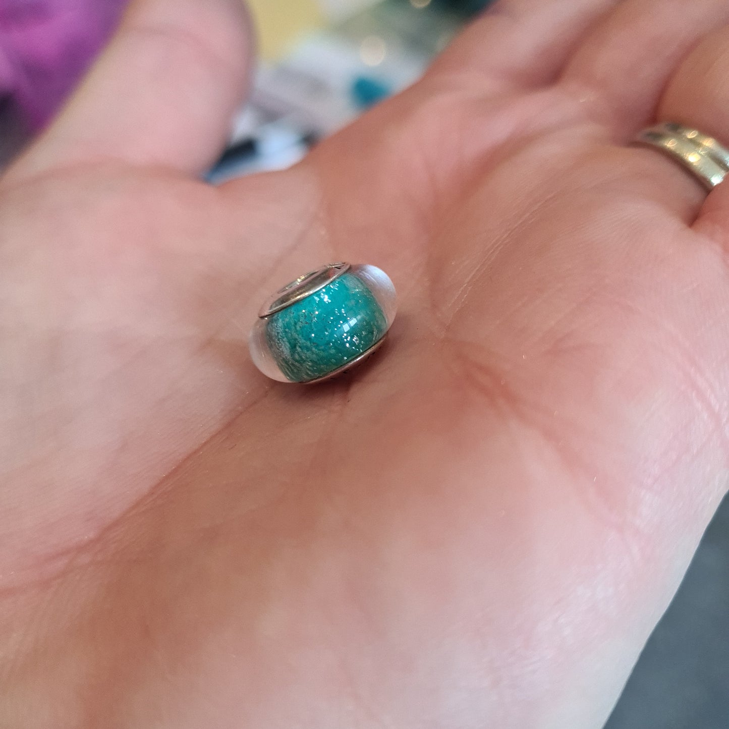 Genuine Pandora Disney Princess Murano Ariel Teal Rare Little Mermaid