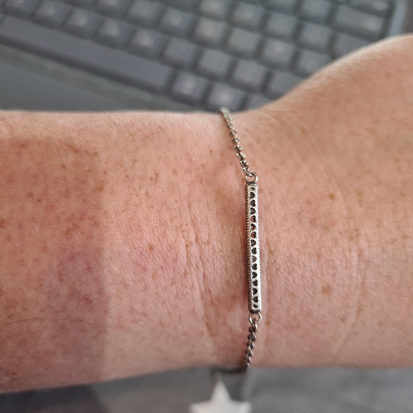 Genuine Pandora Pave Bar Dianty Adjustable Bracelet