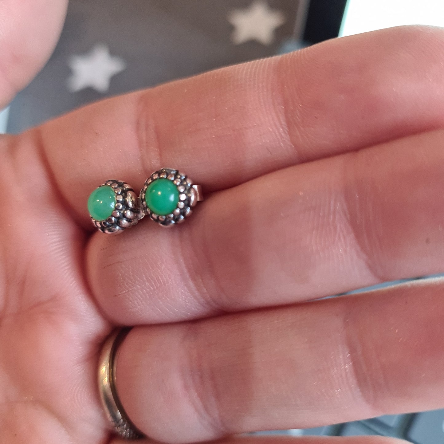 Genuine Pandora Green Birthstone Earrings