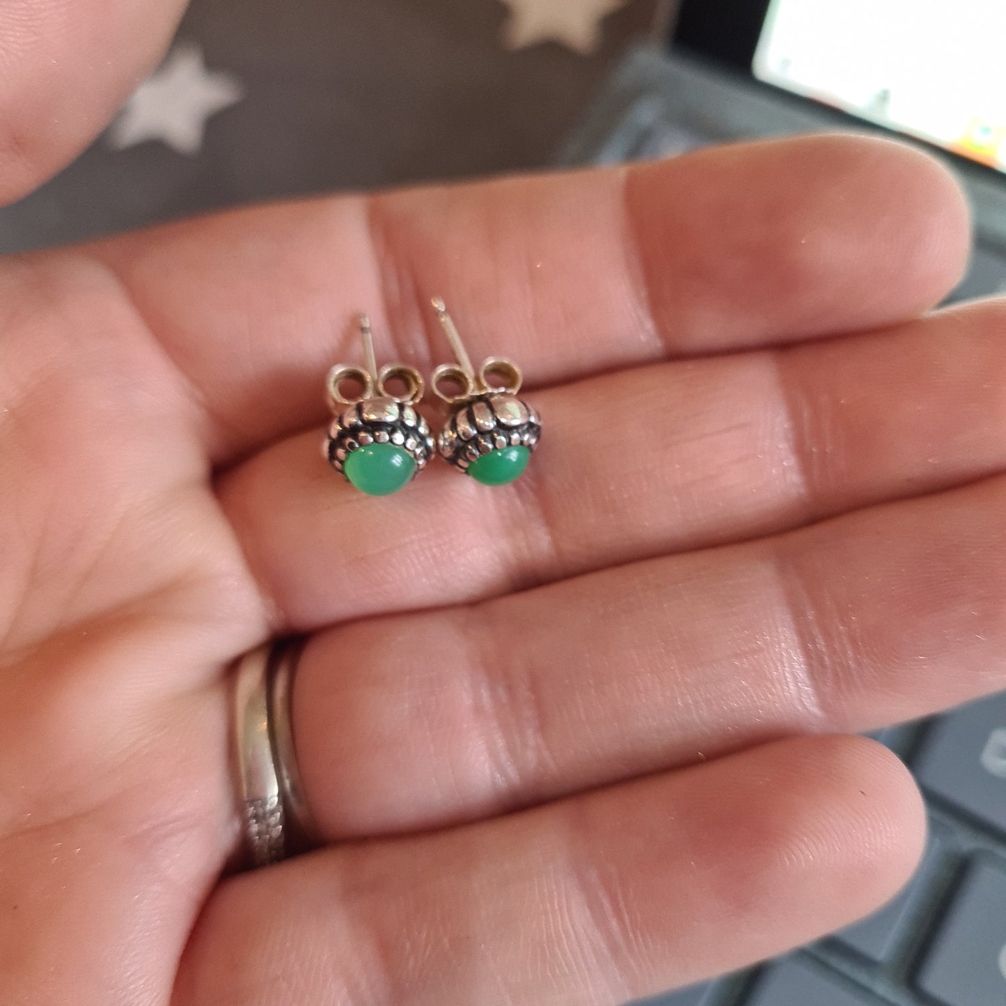 Genuine Pandora Green Birthstone Earrings