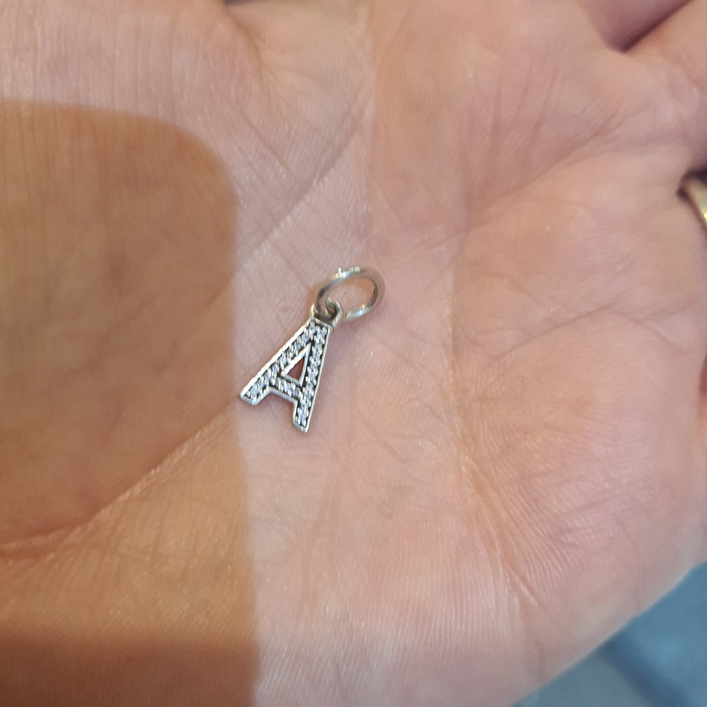 Genuine Pandora Letter A Charm Pave Dangle