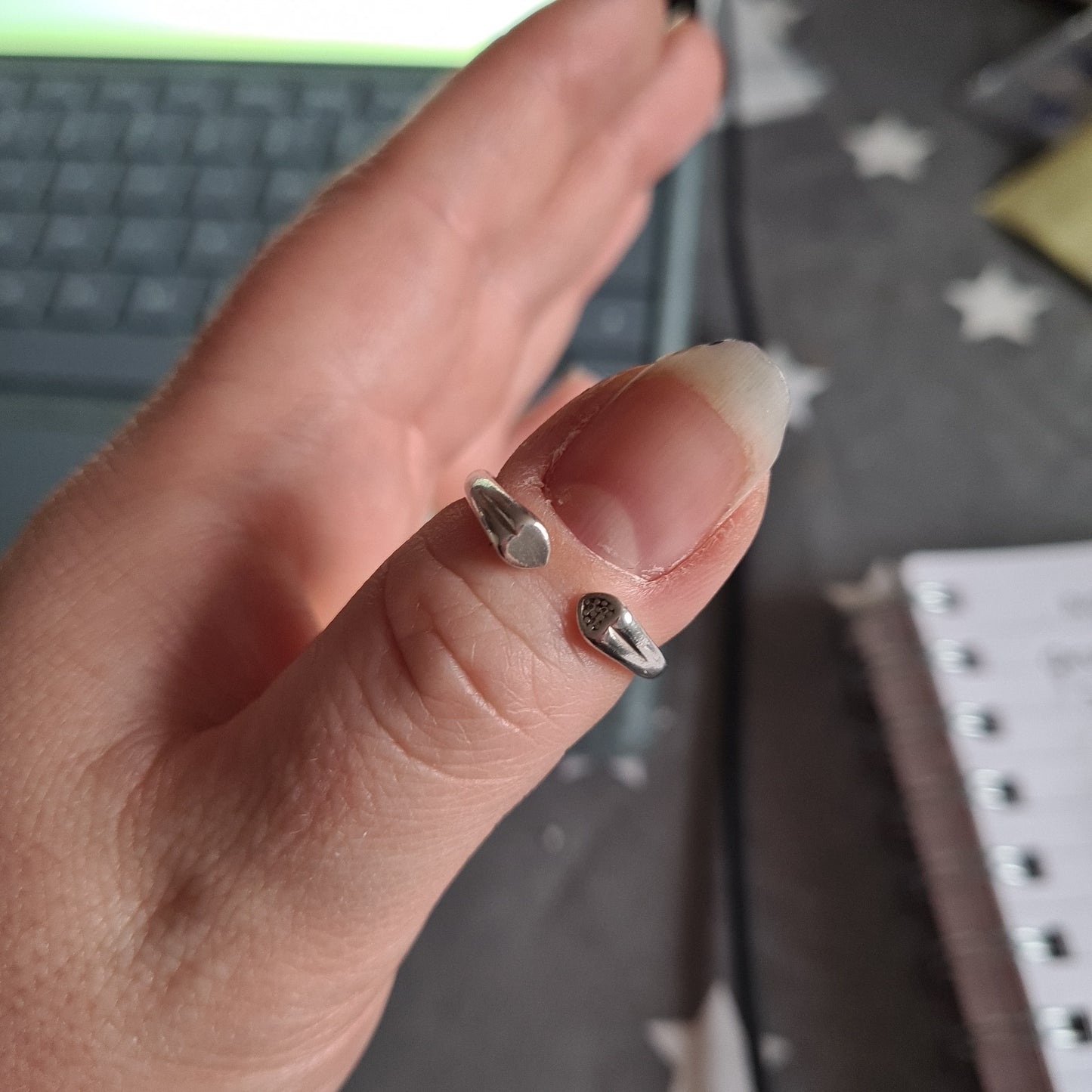 Genuine Pandora Heart and Silver Pave Heart Open Ring Size 52