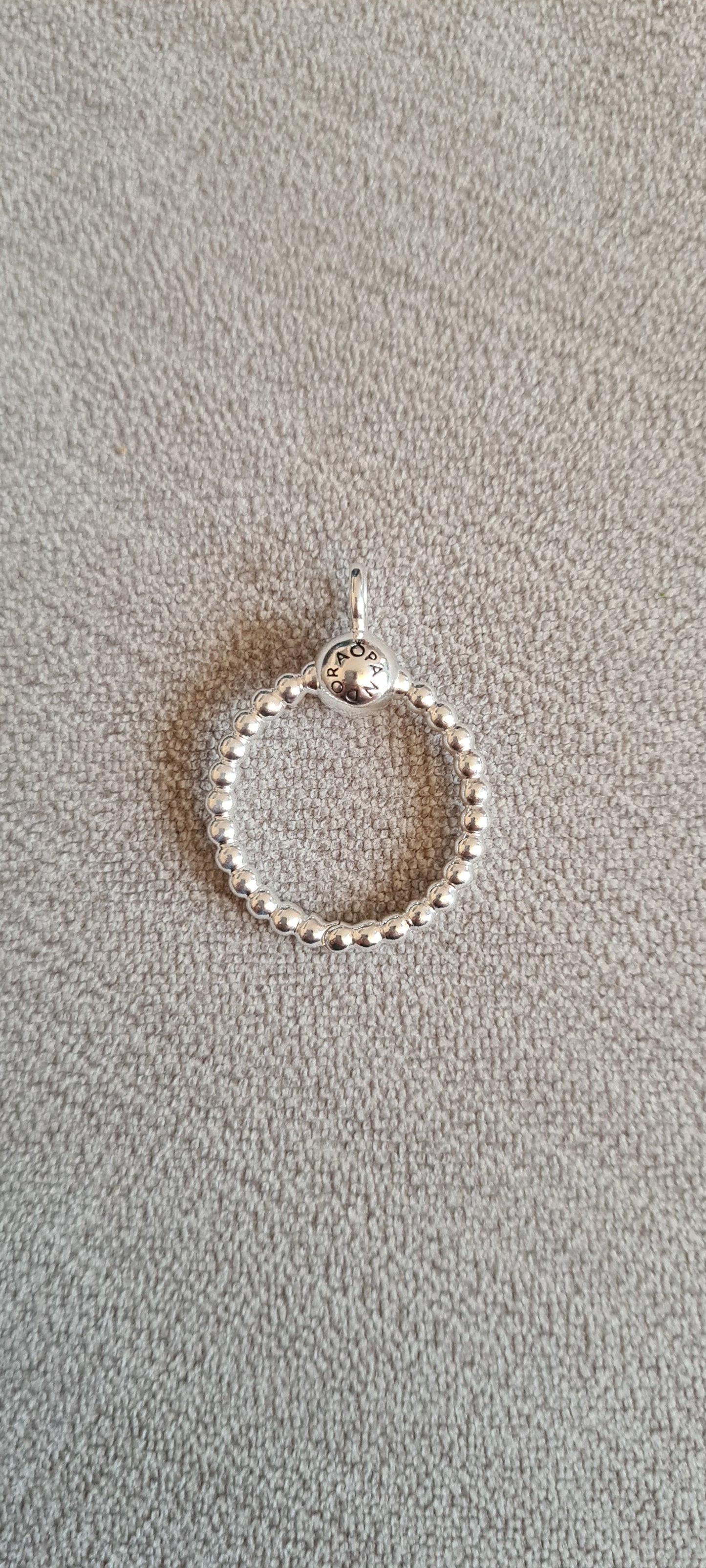 Genuine Pandora Beaded O Ring Pendant Necklace Charm Large