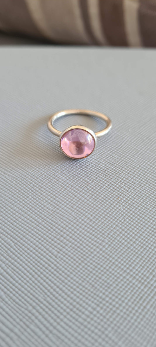 Genuine Pandora Pink Poetic Droplet Ring Size ...