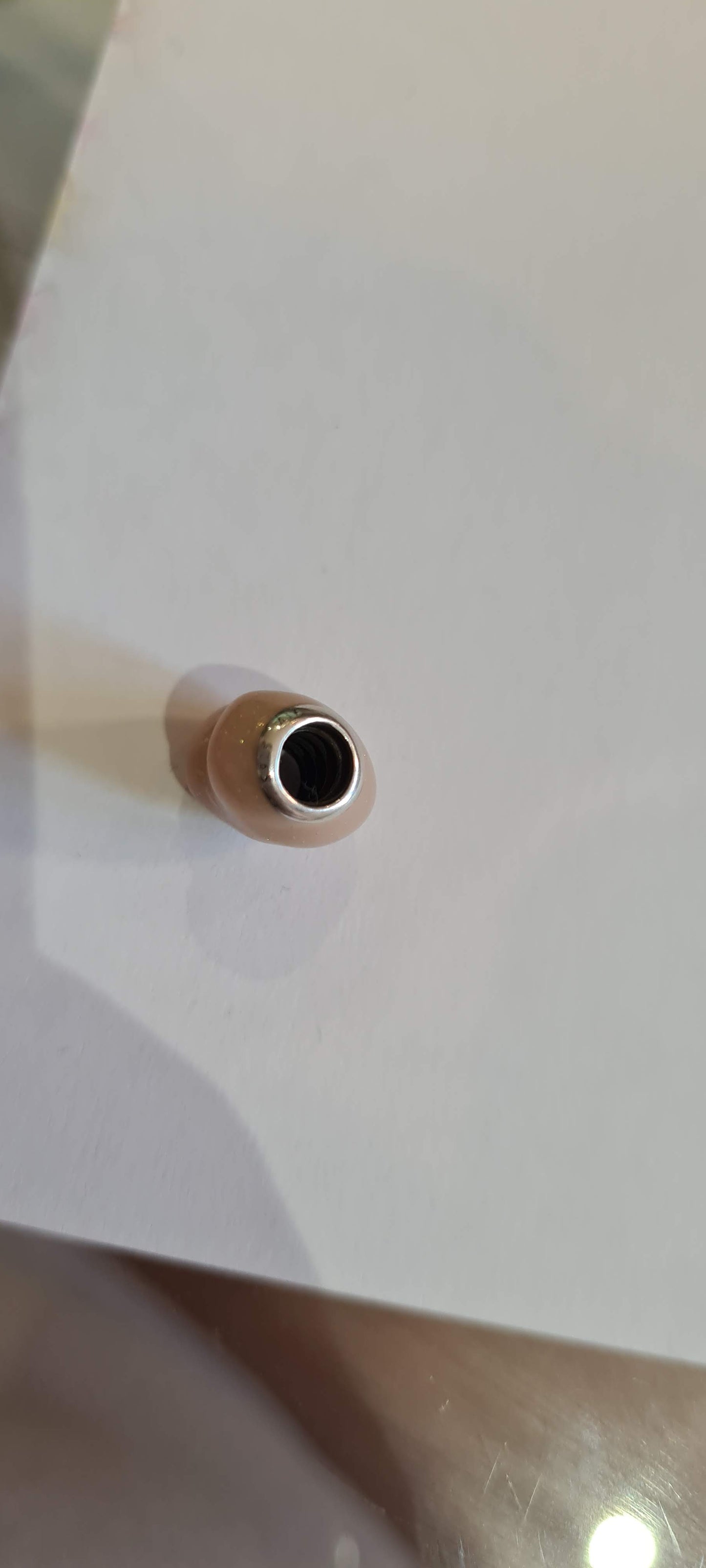 Genuine Pandora Creamy Gold Enamel Heart Charm with Slight Sparkle