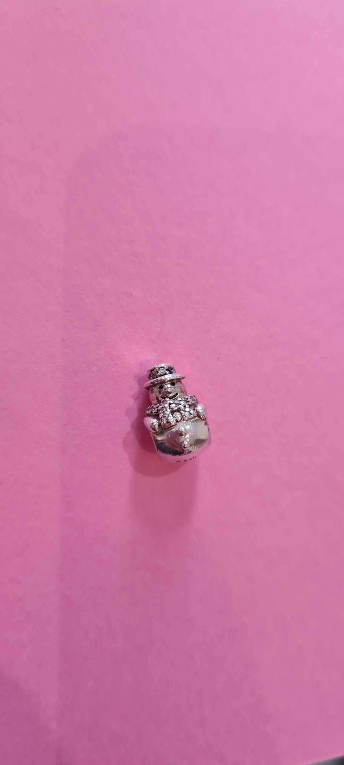 Genuine Pandora Pave Snowman Charm Christmas