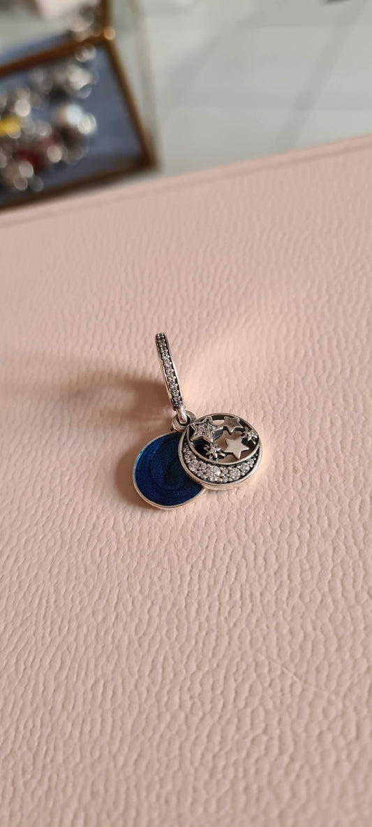 Genuine Pandora I Love You To The Moon And Back Stars and Mood Dangle Charm