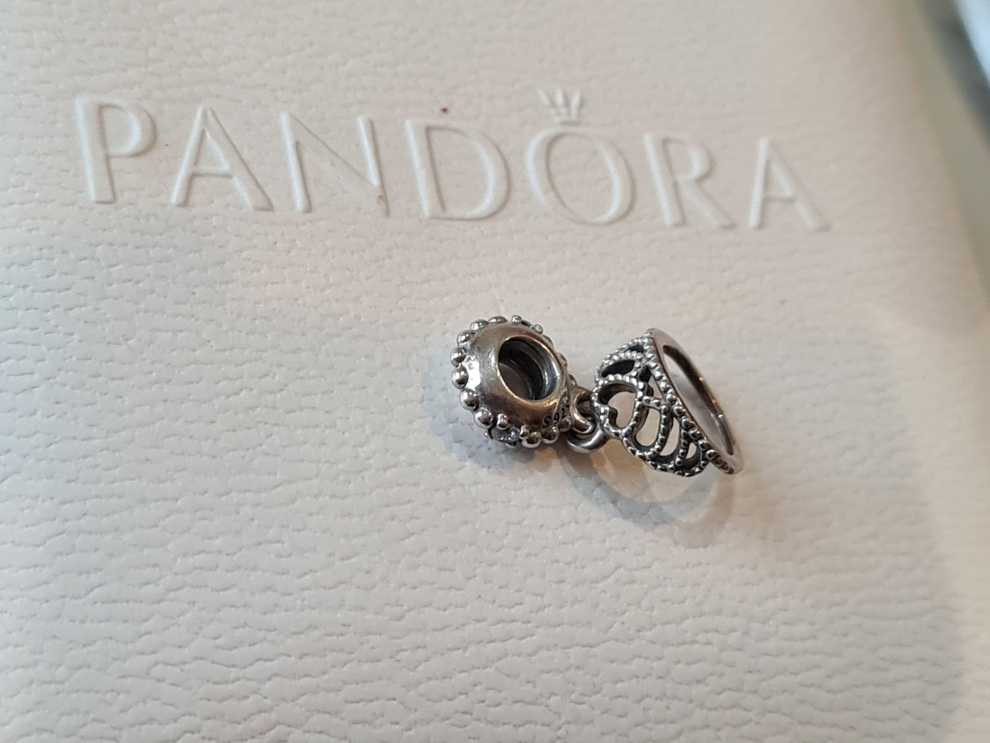 Genuine Pandora Tiara Princess Crown Heart Dangle Charm