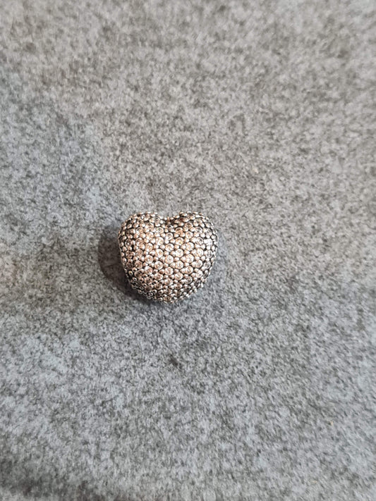 Genuine Pandora Pave Clear Heart Clip Charms