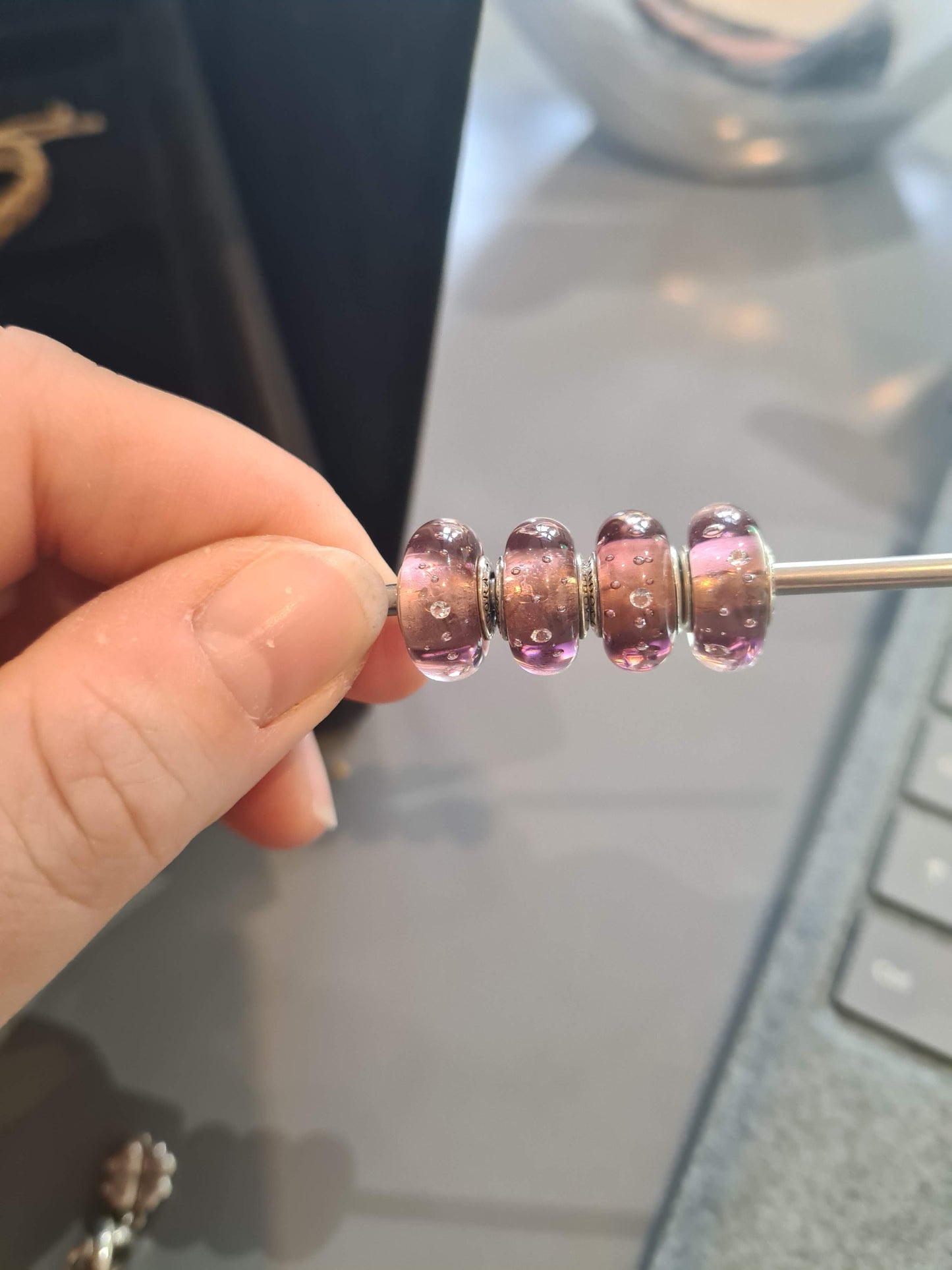 Genuine Pandora x 1 Purple Fizzle Sparkle Murano
