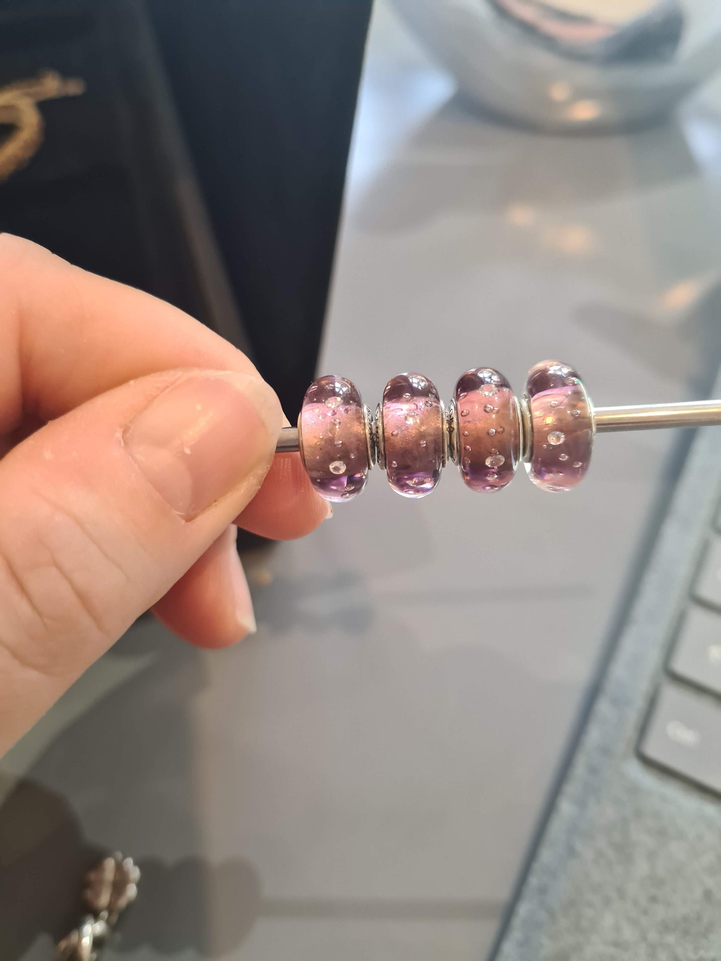 Genuine Pandora x 1 Purple Fizzle Sparkle Murano