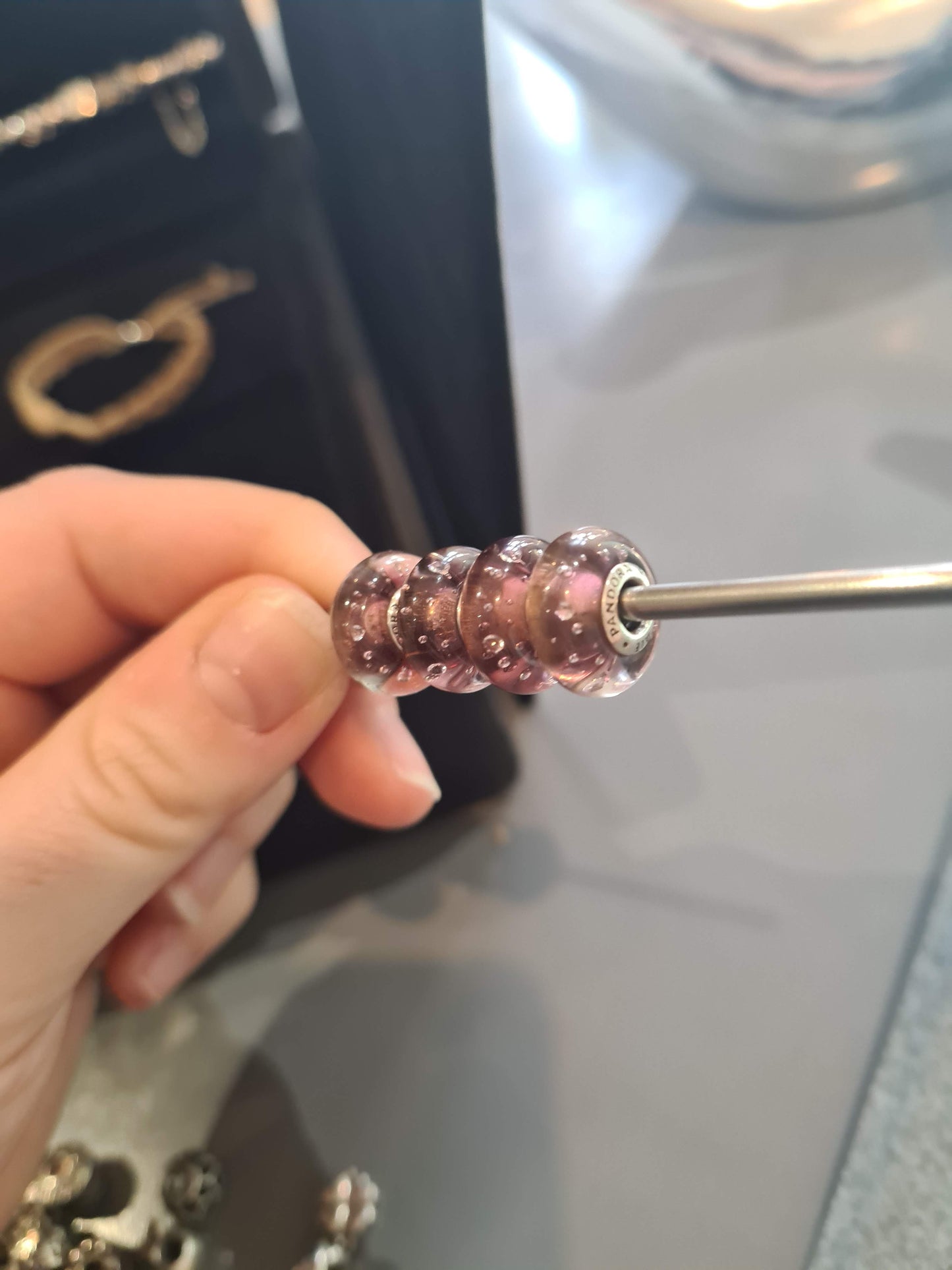 Genuine Pandora x 1 Purple Fizzle Sparkle Murano