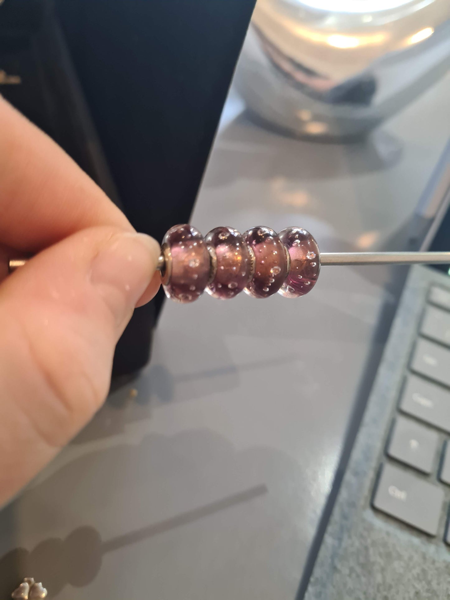 Genuine Pandora x 1 Purple Fizzle Sparkle Murano