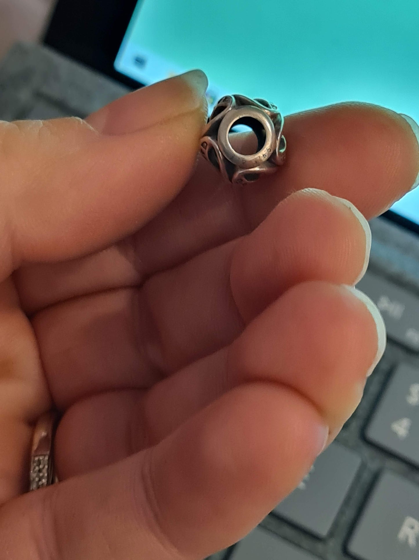 Genuine Pandora Pave Heart Openwork Charm