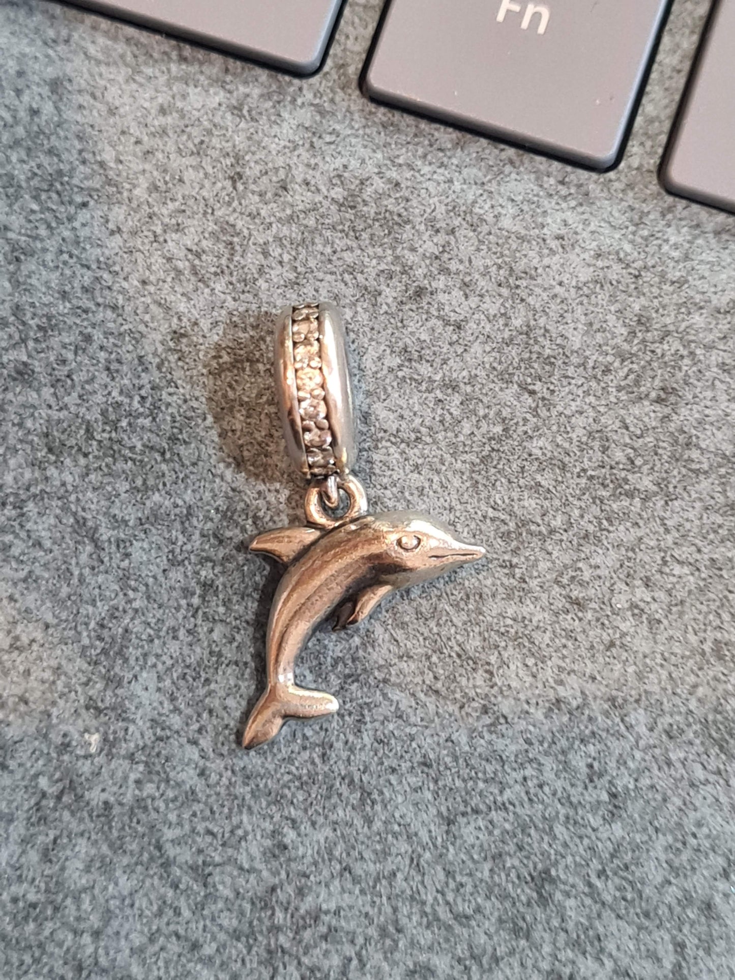 Genuine Pandora Dolphin Dangle with Pave Holder