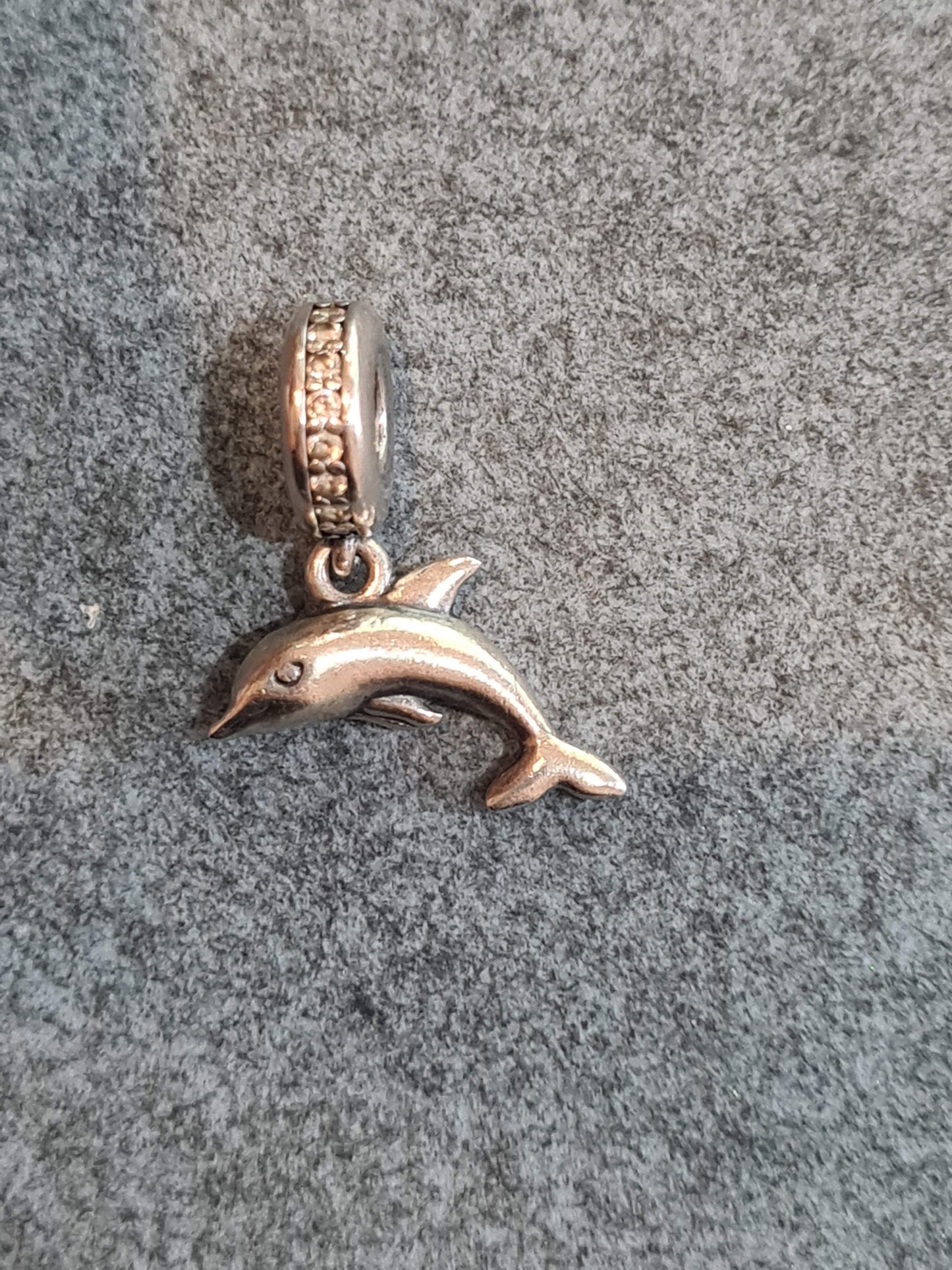 Genuine Pandora Dolphin Dangle with Pave Holder