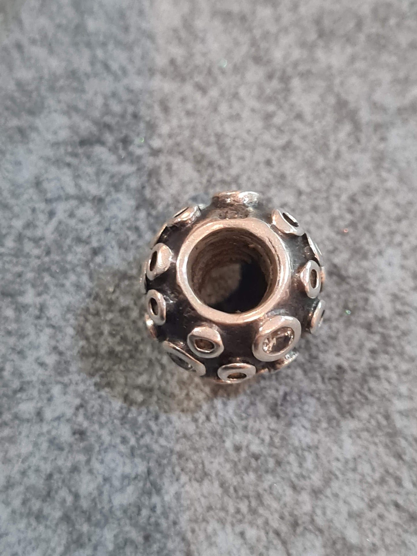 Genuine Pandora Moon Scape CZ Charm RARE HTF