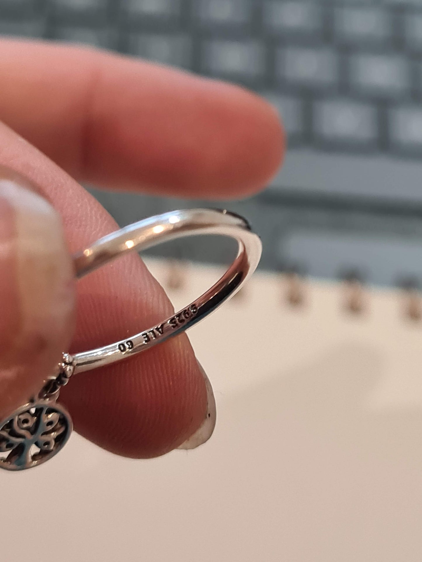 Genuine Pandora Family Tree Dangle Ring Size 56