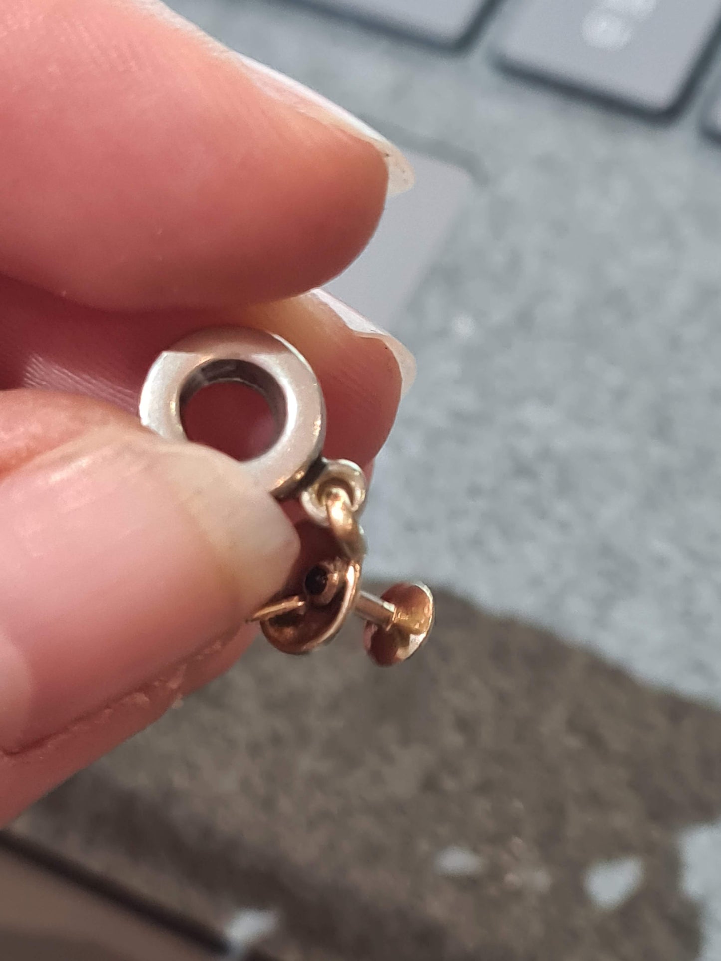 Genuine Pandora 14k Gold Cocktail Glass with Red Cherry Stone