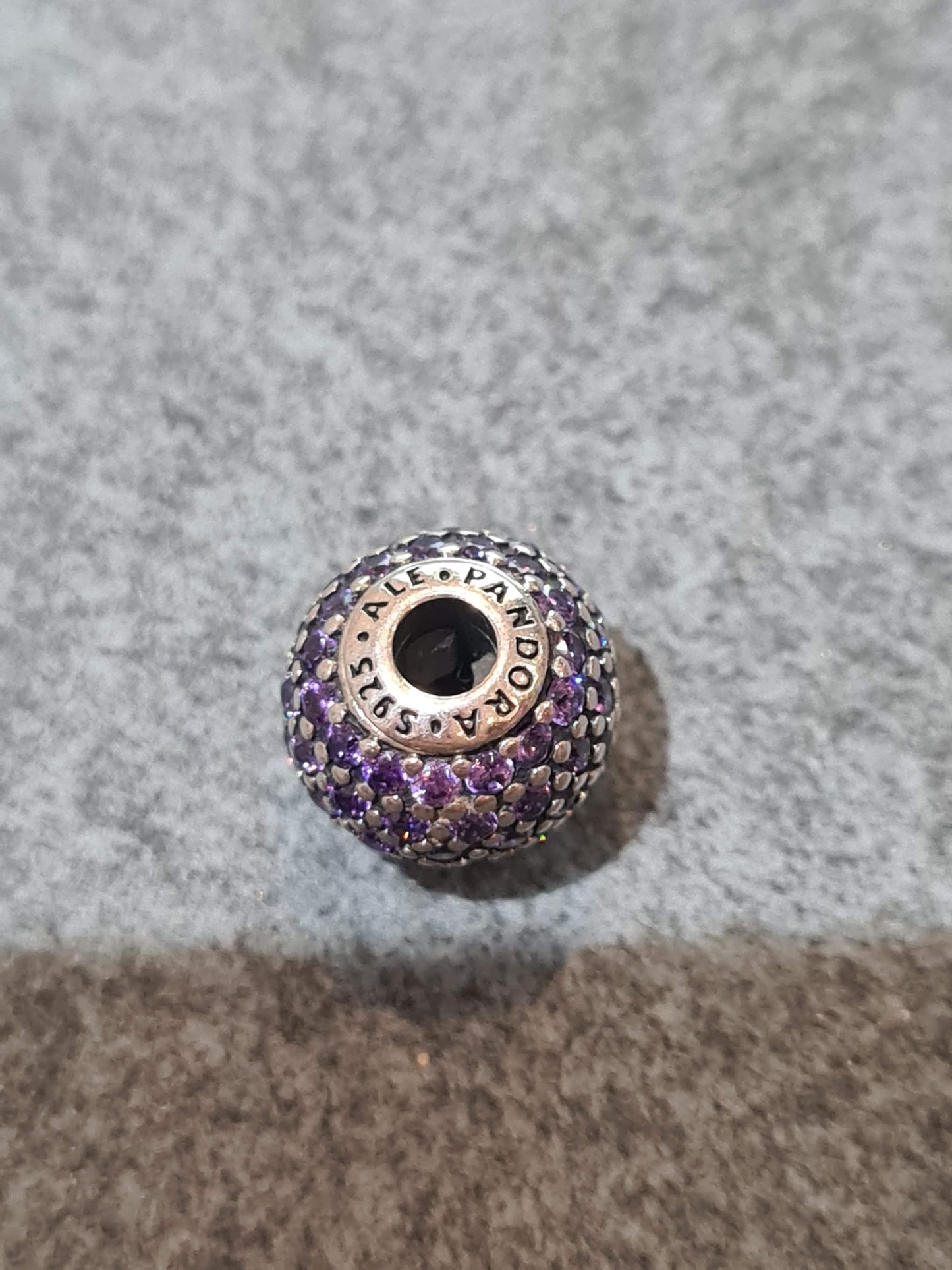 Genuine Pandora Purple Essence Me Pave Stone Purple Faith Charm