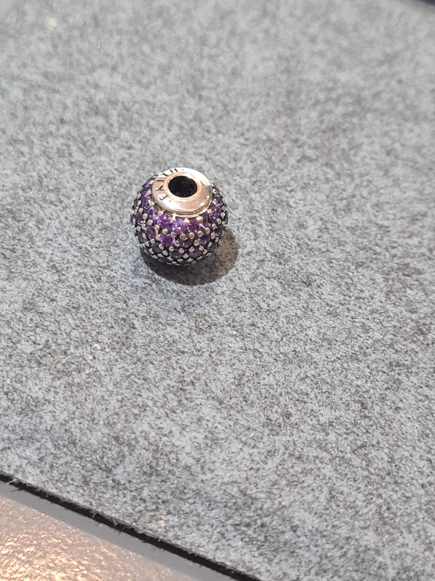 Genuine Pandora Purple Essence Me Pave Stone Purple Faith Charm