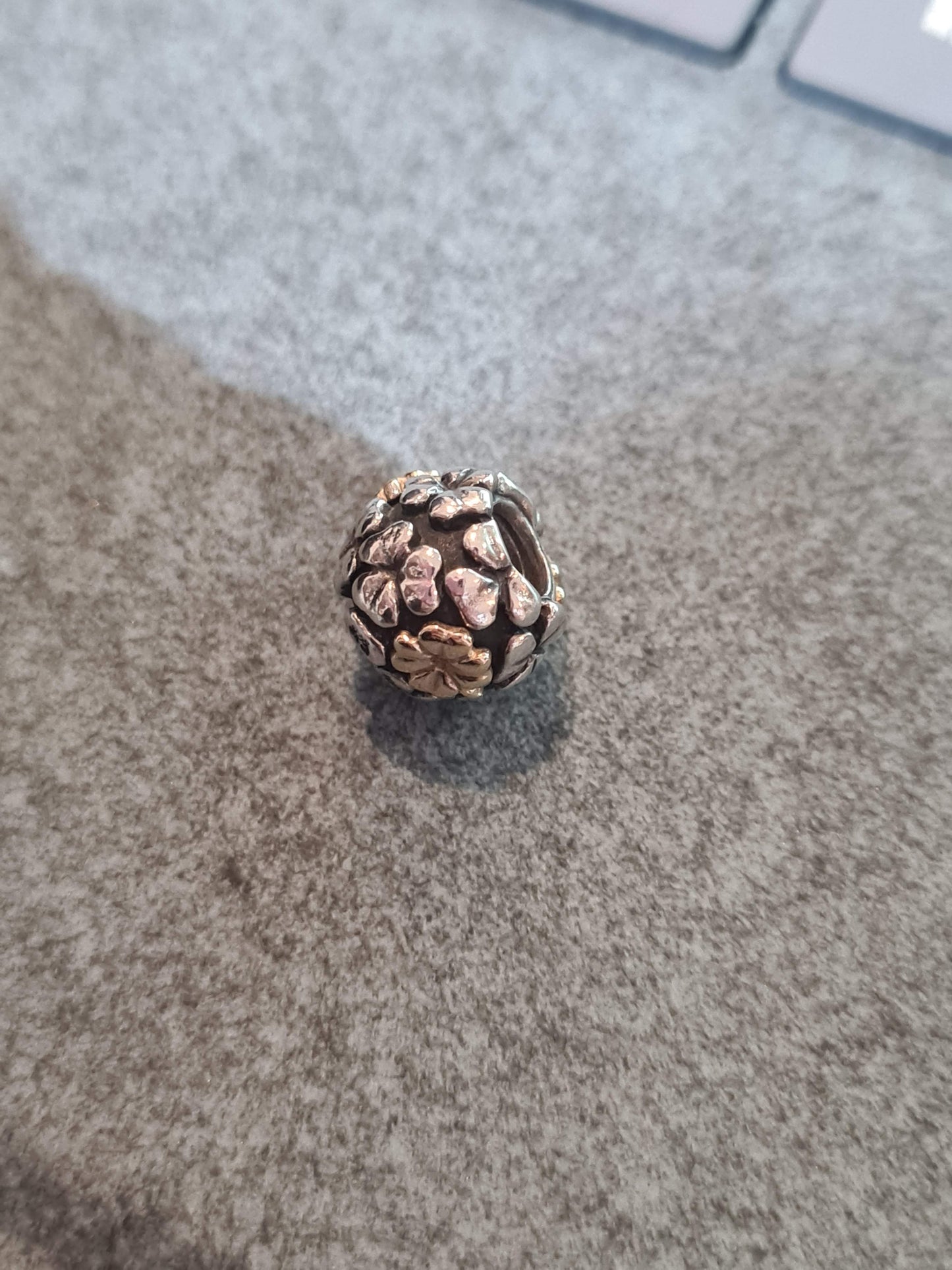 Genuine Pandora Two Tone Clover Charm HTF